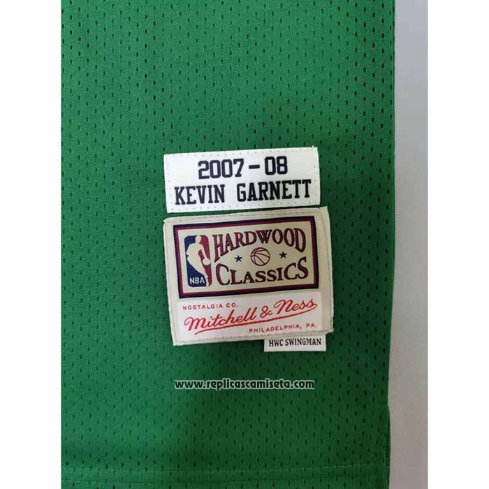 Camiseta Boston Celtics Kevin Garnett #5 Mitchell & Ness 2007-08 Verde